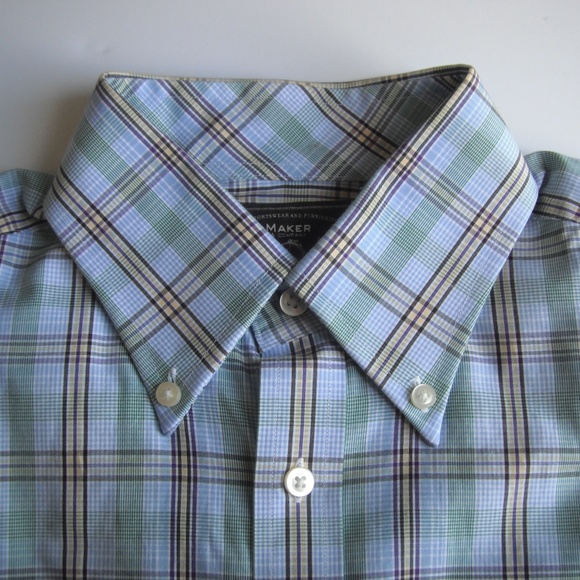 MAKER & COMPANY MULTICOLOR PLAID POPLIN LONG SLEV - Picture 6 of 8